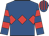 royal blue, red triple diamonds, hooped sleeves, striped cap