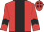 Red body, black stripe, red arms, black chevron, red cap, black stars