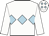 White, light blue diamond hoop, light blue diamonds on cap