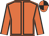 Orange, black seams, quartered cap