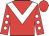 Red, white chevron, red sleeves, white spots