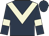 Dark blue, beige chevron and armlets