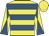 Yellow, royal blue hoops, diabolo on sleeves, yellow cap