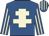 Royal blue, beige cross of lorraine, striped sleeves and cap