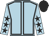 Light blue, black seams, light blue sleeves, black stars and cap