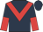 Dark blue, red chevron, halved sleeves
