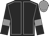 Black, grey seams, armlets and cap