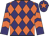 Purple and orange diamonds, chevrons on sleeves, purple cap, orange star
