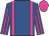 Royal blue, dayglo pink braces, royal blue and dayglo pink striped sleeves, dayglo pink cap