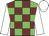 Green and bright yellow checks, white sleeves and cap