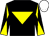 BLACK, YELLOW inverted triangle, diabolo on sleeves, WHITE cap