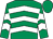 Emerald, green, white chevrons, emerald green cap