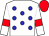 White body, big-blue spots, white arms, red armlets, red cap