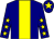 Navy, yellow stripe, yellow stars on sleeves, yellow star on cap