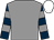 GREY, DARK BLUE and GREY hooped sleeves, WHITE cap