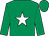 Emerald green, white star