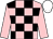 PINK and BLACK check, PINK sleeves, WHITE cap