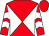 Red and white diabolo, chevrons on sleeves, red cap