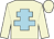 Beige, light blue cross of lorraine
