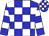 blue and white check, hooped sleeves