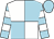 Light blue and white (quartered), hooped sleeves, light blue cap
