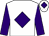 White body, purple diamond, purple arms, white cap, purple diamond
