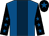 Royal blue, dark blue stripe, black sleeves, royal blue stars, black cap, royal blue star