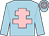 Light blue, pink cross of lorraine, hooped cap