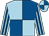Light blue and royal blue (quartered), striped sleeves