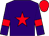 purple , red star, red armbands and cap