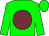 Green body, garnet disc, green arms, green cap