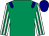 emerald green, navy epaulets, white sleeves, emerald green stripes, navy cap