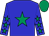 blue, emerald green star, blue sleeves, emerald green stars, emerald green cap