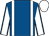 Royal blue, white braces, white sleeves, royal blue seams, white cap