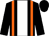 Black, orange braces, white stripe