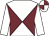 White body, garnet diabolo, white arms, white cap, garnet quartered