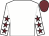 White body, white arms, garnet stars, garnet cap