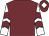 Garnet body, white arms, garnet chevrons, garnet cap, white diamond