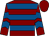 Maroon, royal blue hoops, chevrons on sleeves, maroon cap