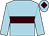 Light blue, brown hoop, light blue sleeves, brown diamond on cap