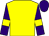 Yellow body, purple arms, yellow armlets, purple cap