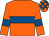 ORANGE, royal blue hoop AND armlets, check cap