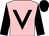 Pink, black V, sleeves and cap