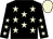 Black, beige stars, beige cap
