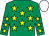 EMERALD GREEN, yellow stars, white cap