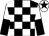 Black & white check, halved sleeves, white cap, black star
