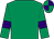 emerald green, purple armbands, quartered cap