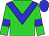 Lime green, blue chevron, blue armlets, blue cap