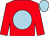 Red body, light blue disc, red arms, light blue cap