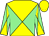 Yellow body, light green diabolo, light green arms, yellow diabolo, yellow cap